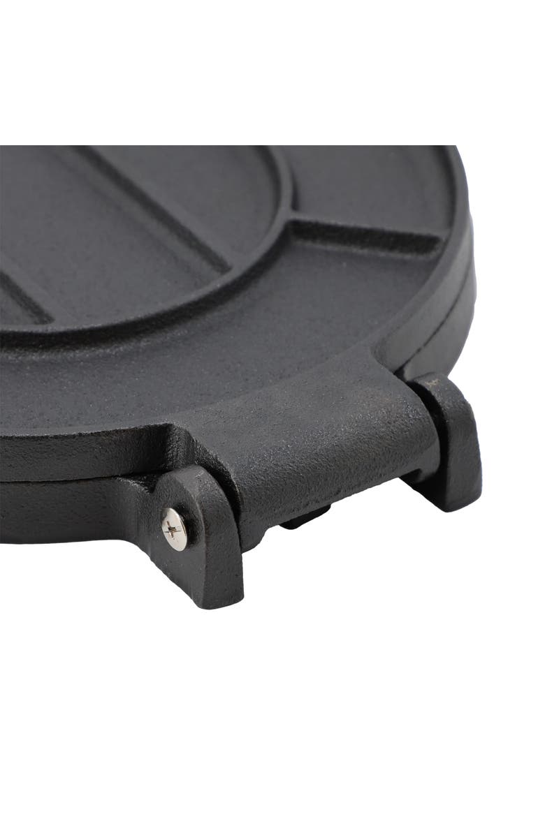 Megachef 7.9 Inch Heavy Duty Round Cast Iron Tortilla Maker Press, Alternate, color, Black