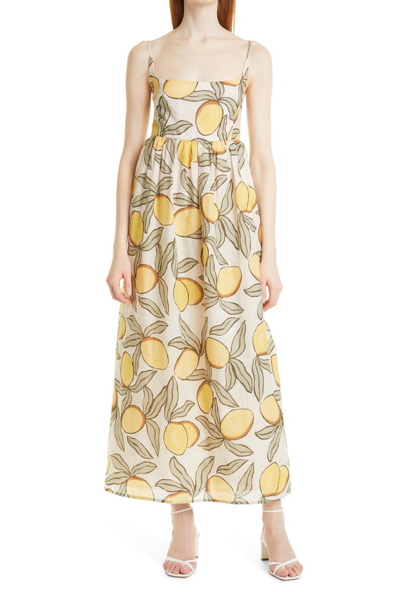 Empire Waist Dress, Main, color, MARZIPAN COMBO