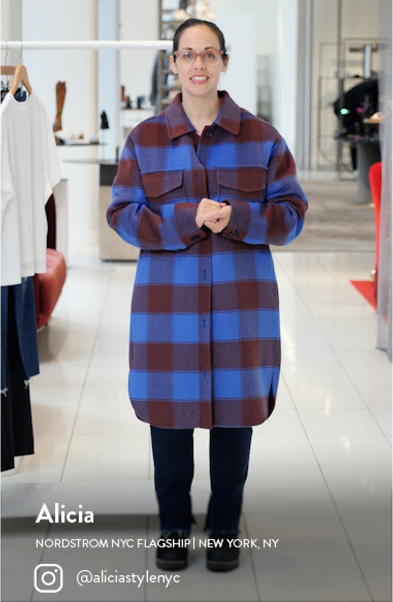 Jaro Buffalo Plaid Wool Blend Coat, sales video thumbnail