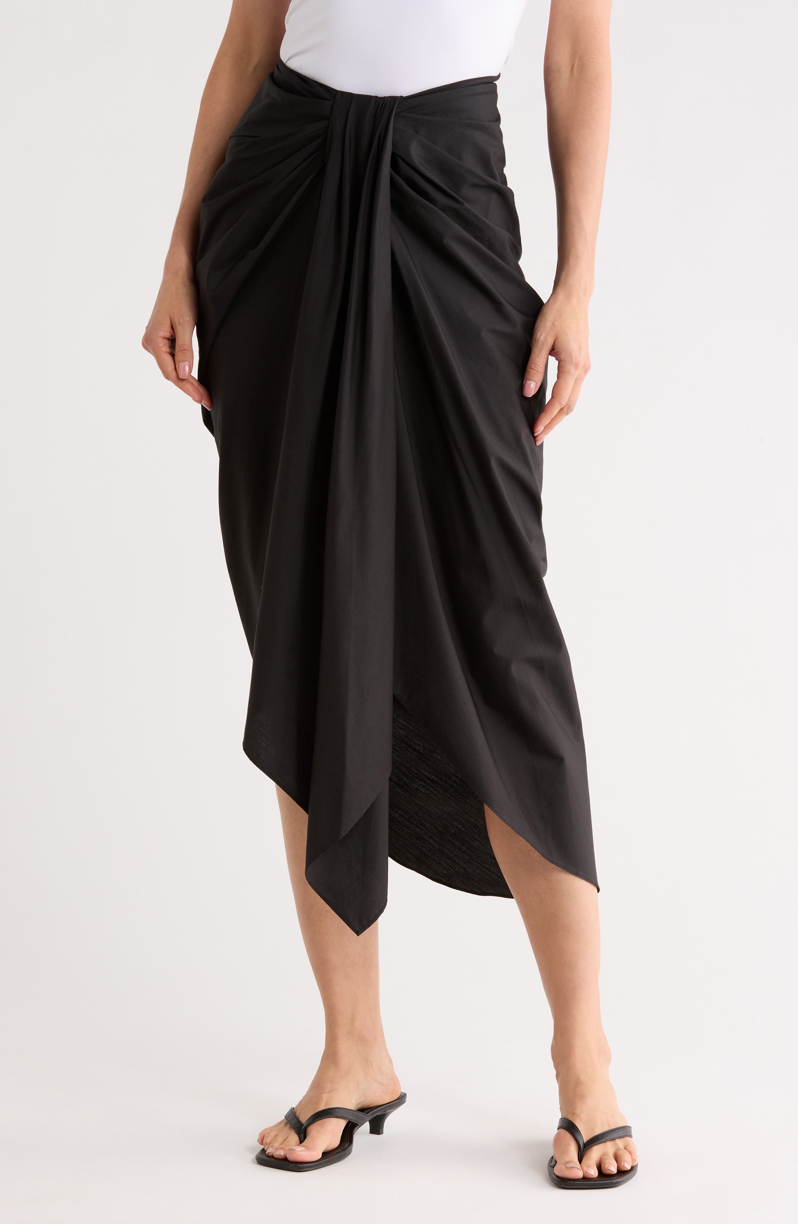 A.L.C. Rhodes Cotton Pleated Waist Asymmetric Skirt