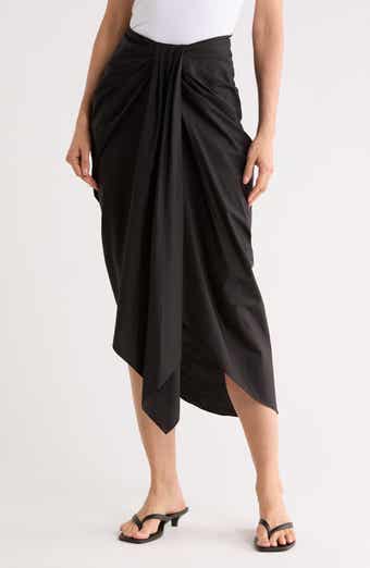 A.L.C. Rhodes Cotton Pleated Waist Asymmetric Skirt