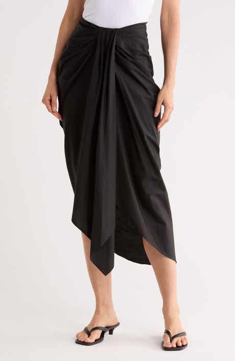 A.L.C. Rhodes Cotton Pleated Waist Asymmetric Skirt