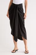 A.L.C. Rhodes Cotton Pleated Waist Asymmetric Skirt