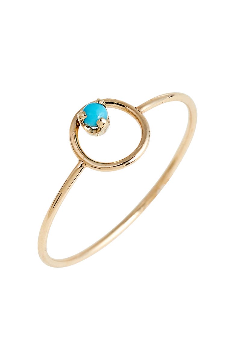 Zoë Chicco Turquoise Circle Ring, Main, color, 