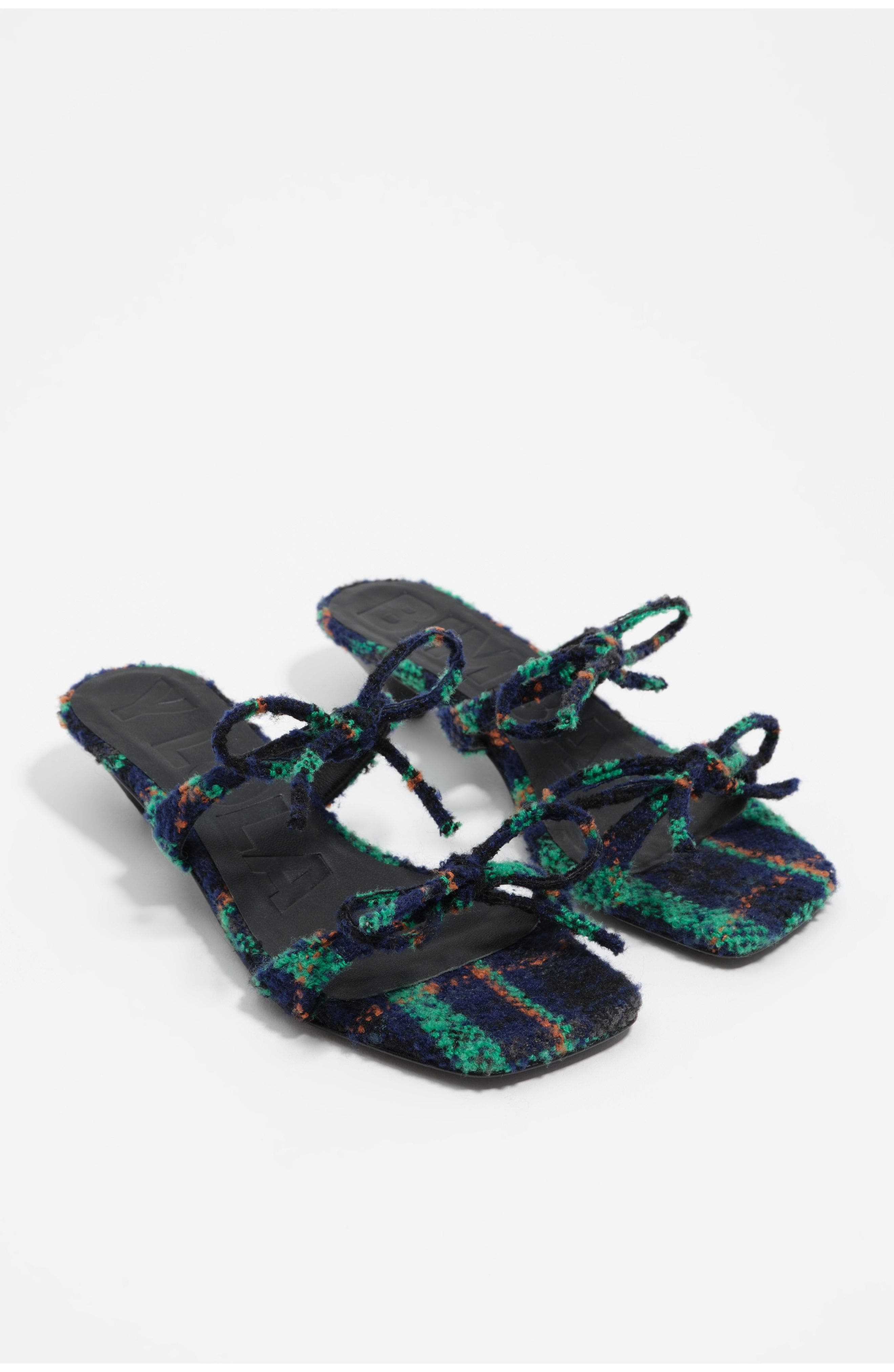 Bimba y Lola Low Heeled Sandal With Ties, Alternate, color, Navy