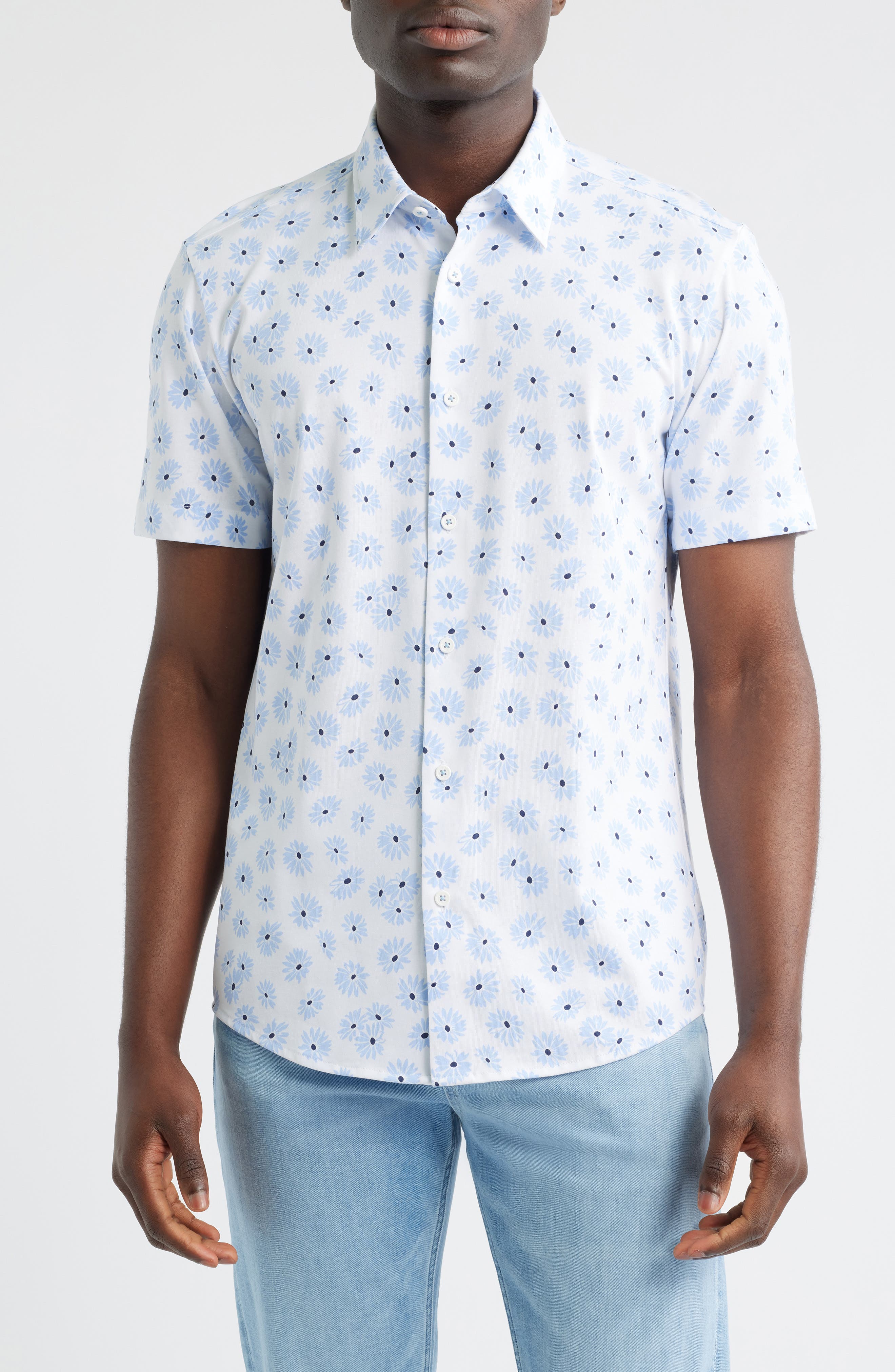 BOSS Roan Ken Floral Short Sleeve Button-Up Shirt