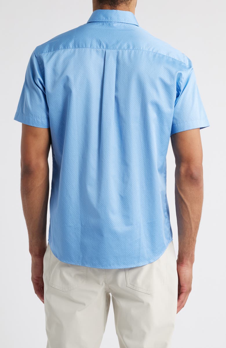 Peter Millar Noah Short Sleeve Button-Up Shirt, Alternate, color, Blue Poppy