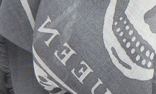 Alexander Mcqueen Mcqueen Skull Print Silk Scarf In Gray