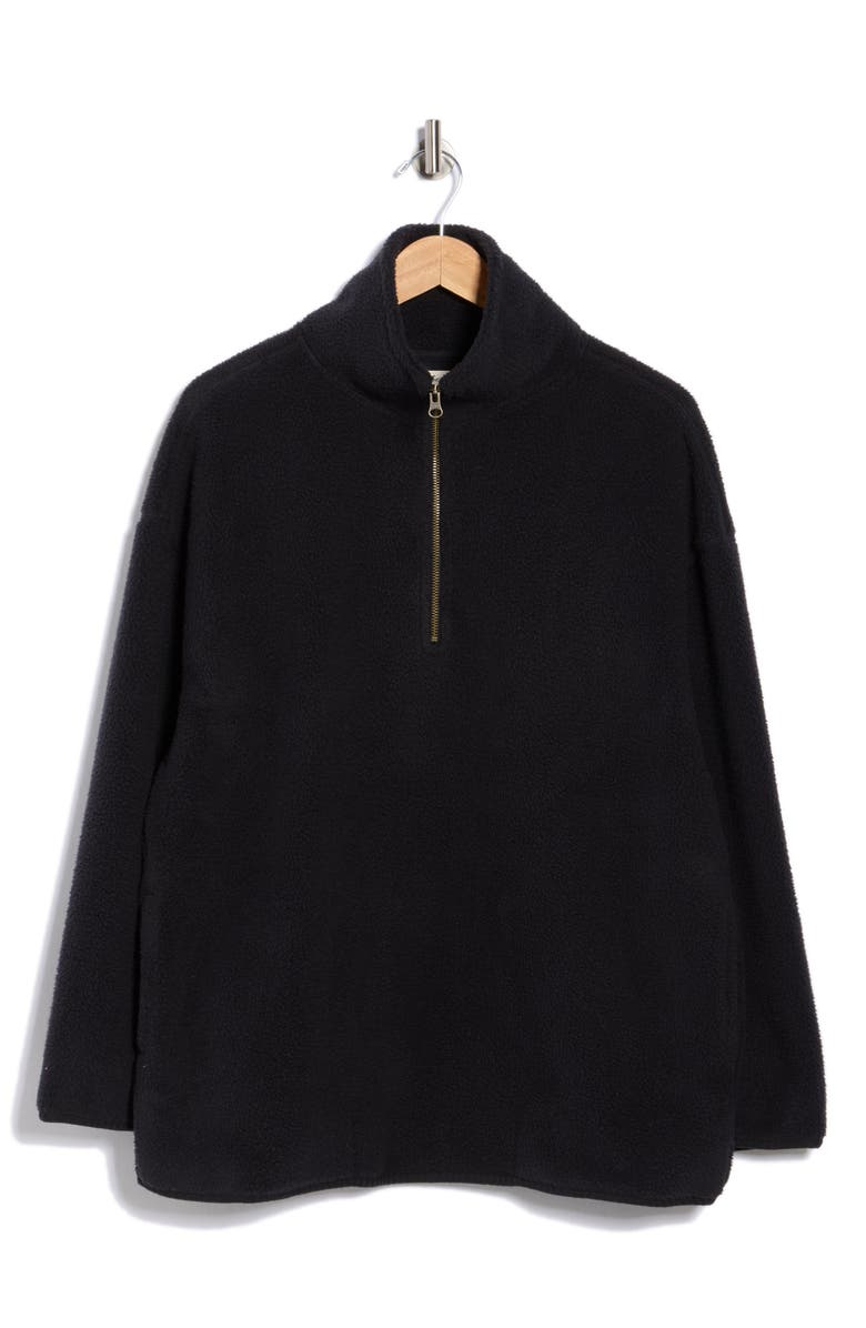 Free People Coco Faux Shearling Pullover Sweatshirt, Alternate, color, Black