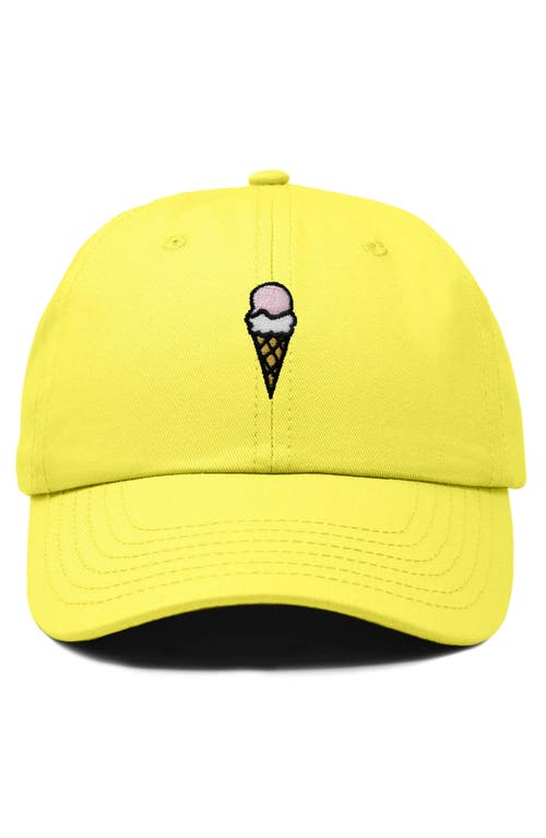 Dalix Double Scoop Embroidered Cap In Yellow