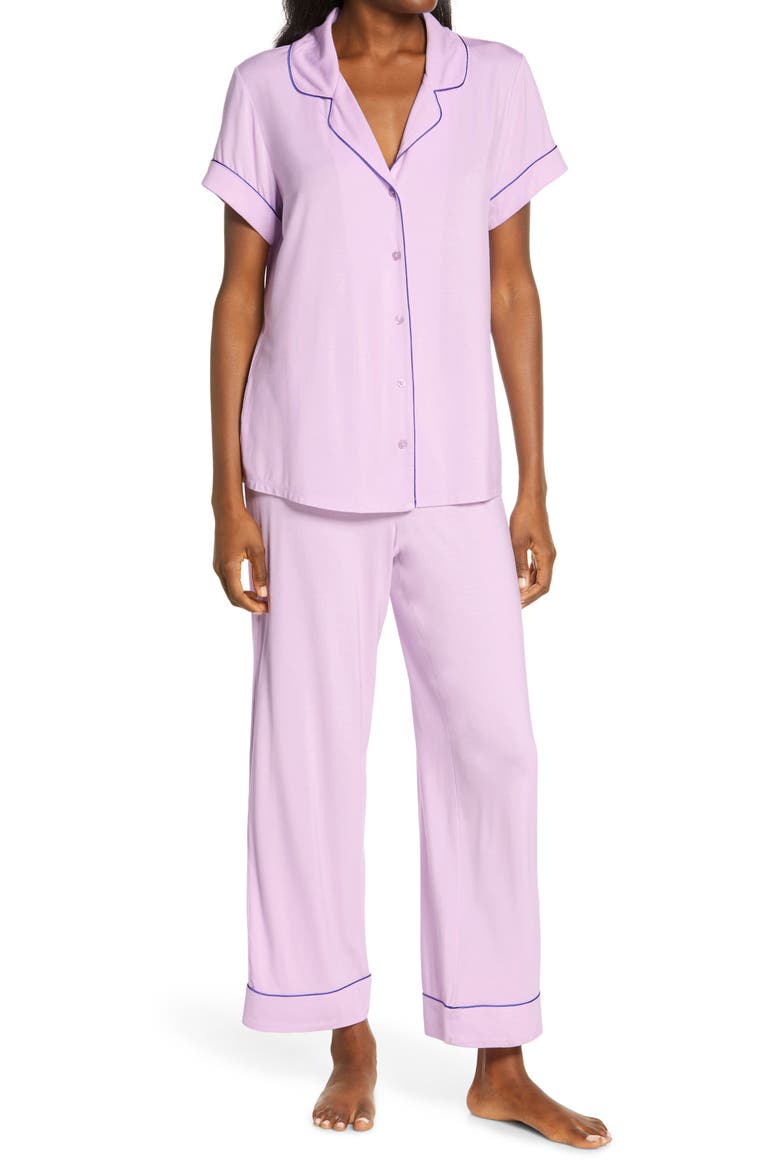 Moonlight Crop Pajamas, Main, color, PURPLE BLOOM