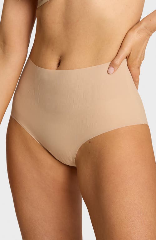 Commando Invisible Rib One Size High Rise Bikini In Brown
