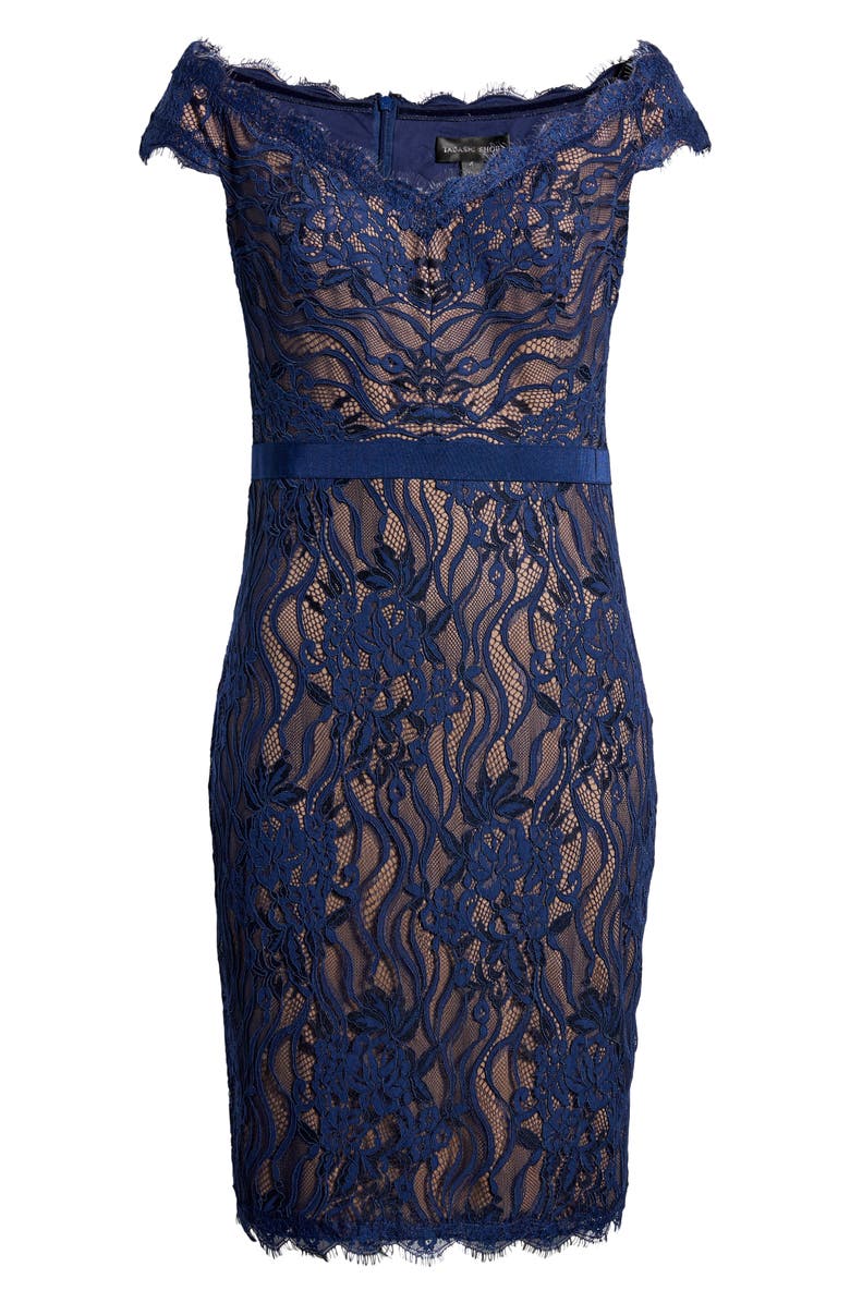 Tadashi Shoji Lace Off the Shoulder Sheath, Alternate, color,