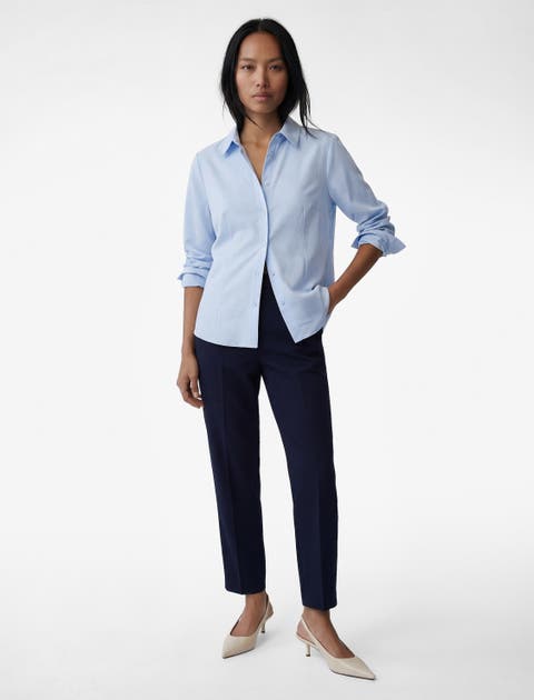 Slim Fit High Rise Trousers