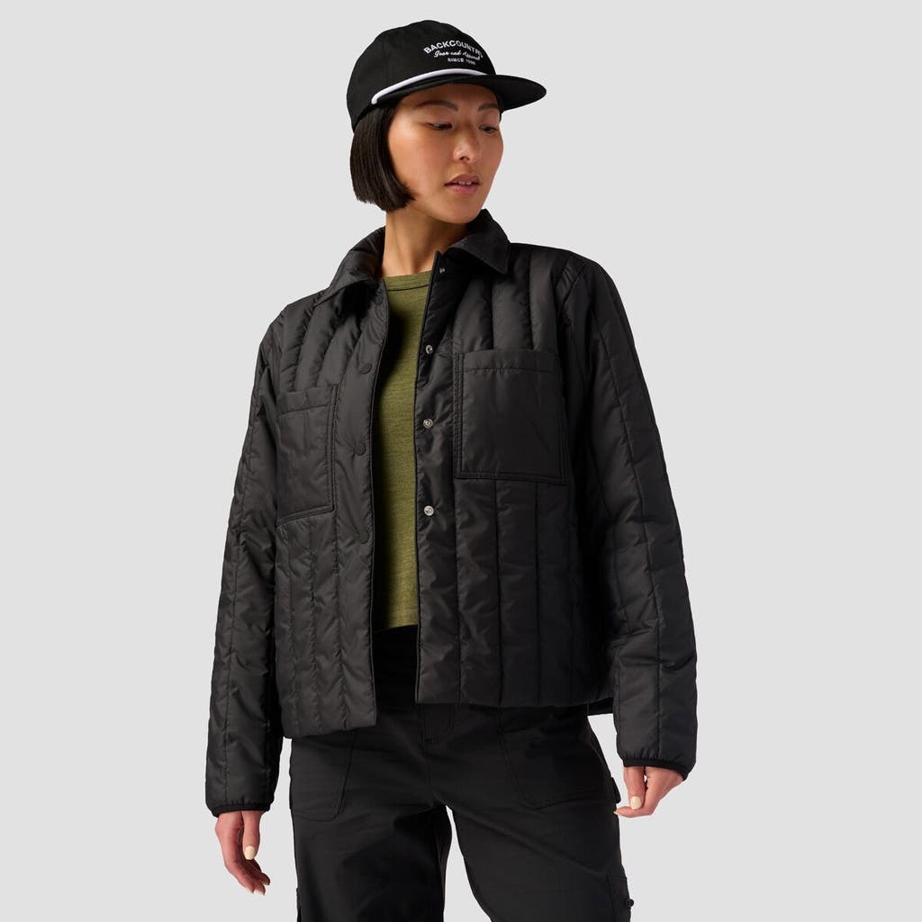 Backcountry Oakbury Synthetic Quilted Shirt Jacket In Black
