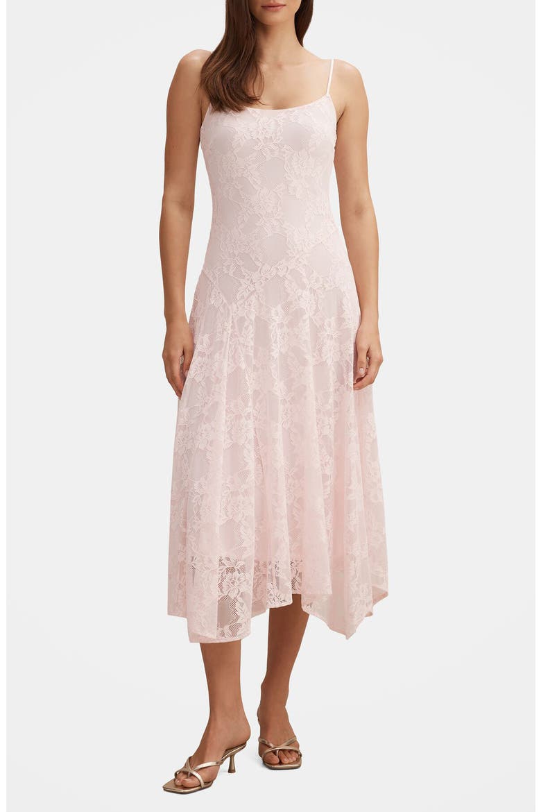 Victoria Lace Midi Dress, Main, color, SOFT ROSE