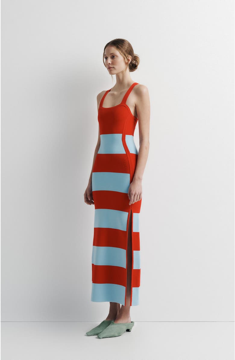 Romy Ava Knit Dress, Alternate, color, Red And Blue Stripe