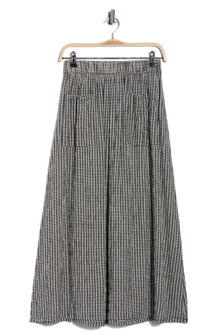 Gingham Maxi Skirt, Alternate, color, BLACK- IVORY MINI GINGHAM