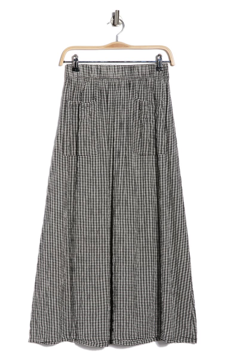 Melrose and Market Gingham Maxi Skirt, Alternate, color, Black- Ivory Mini Gingham