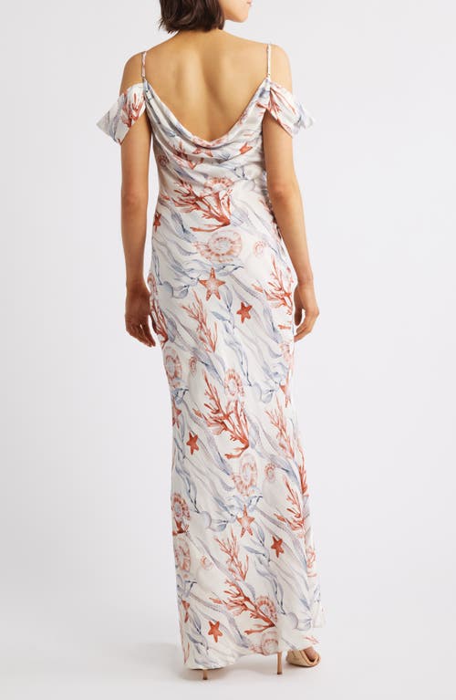 Sonya Moda Del La Mer Drape Cold Shoulder Gown