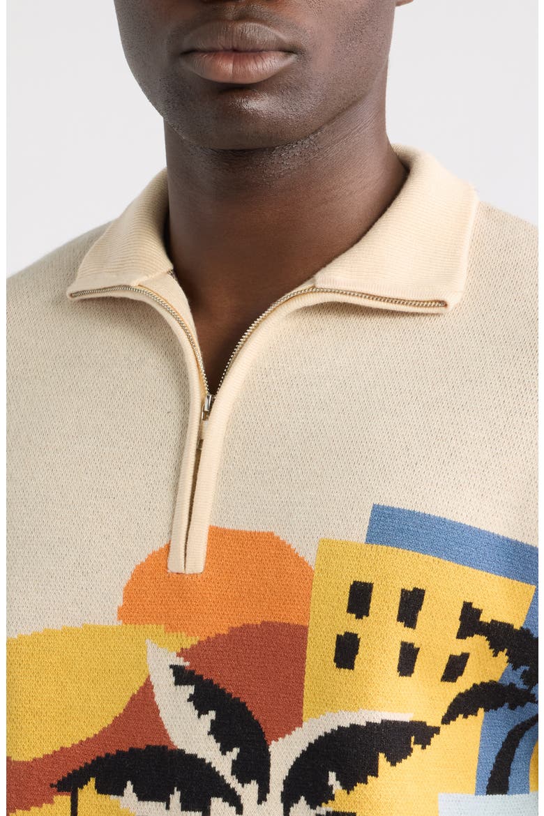 Havana Sunset Quarter Zip Pullover, Alternate, color, BEIGE
