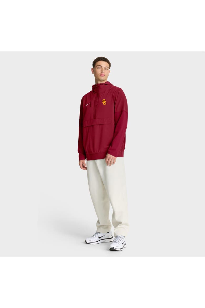 Men's Nike Cardinal USC Trojans Anorak Half-Zip Hoodie Jacket, Alternate, color, Cardinal