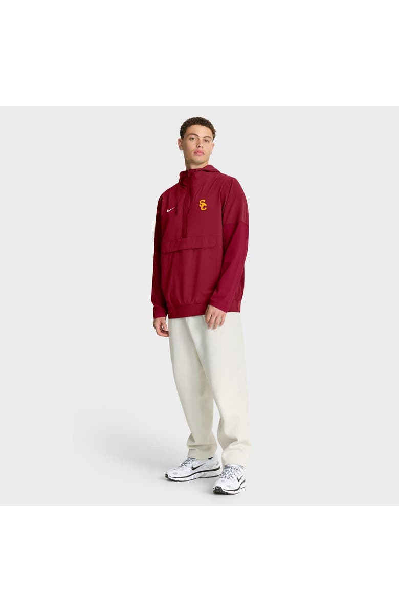 Nike Men's Nike Cardinal USC Trojans Anorak Half-Zip Hoodie Jacket, Alternate, color, Cardinal