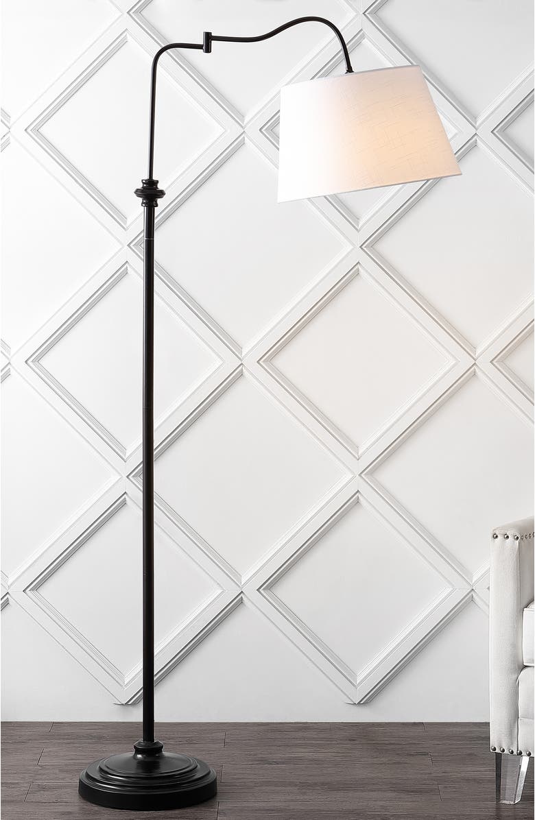 JONATHAN Y Jason 68.5" Metal Traditional Swing Arm LED Floor Lamp, Oil Rubbed Bronze, Alternate, color, Oil Rubbed Bronze
