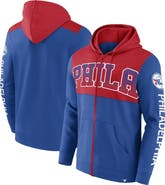 FANATICS Men's Fanatics Branded Royal/Red Philadelphia 76ers Skyhook Colorblock Full-Zip Hoodie