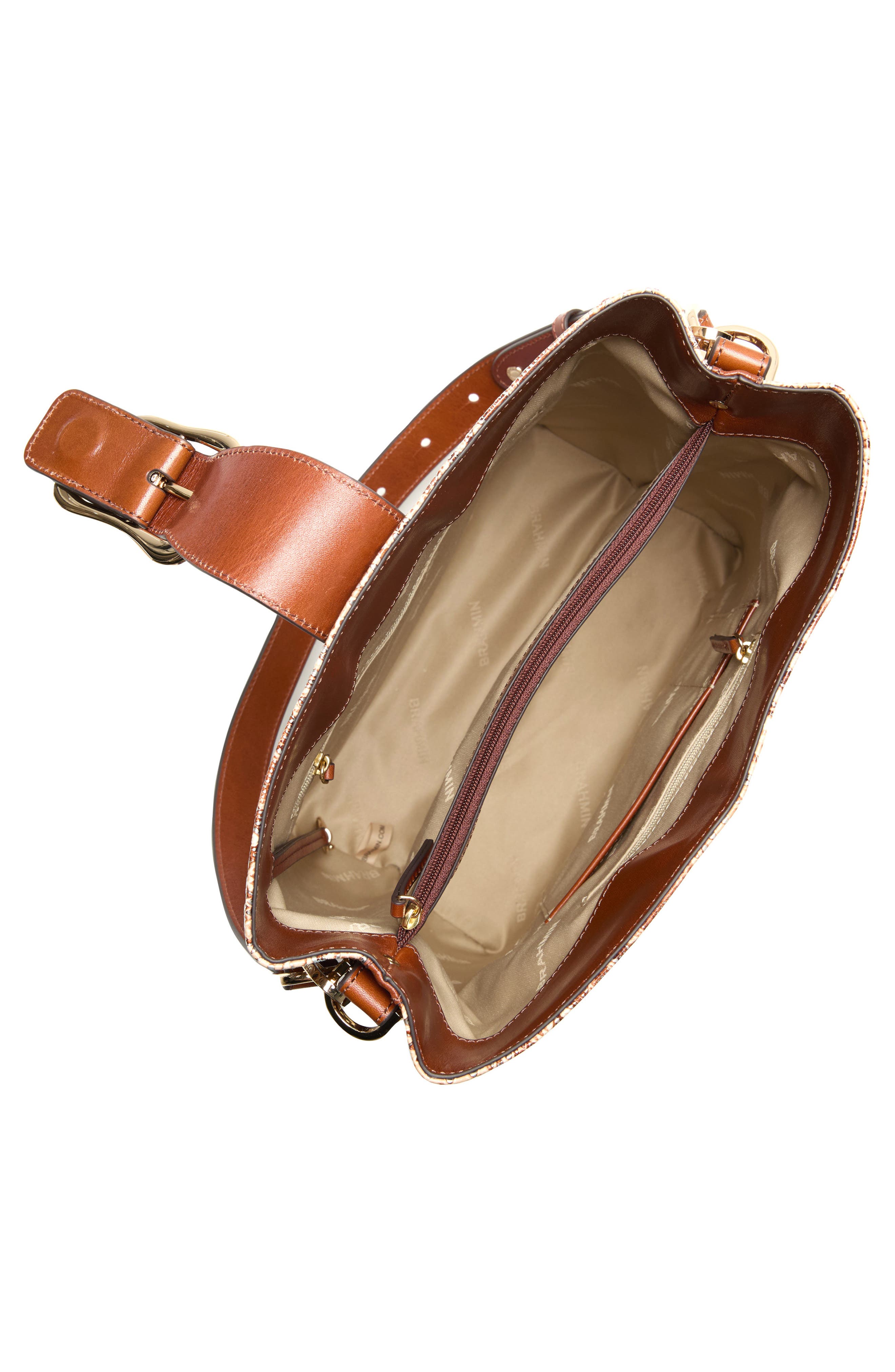 Brahmin Celina Snake Embossed Leather Shoulder Bag, Alternate, color, 