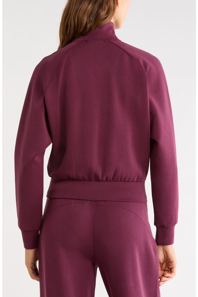 Cozy Luxe Track Jacket, Alternate, color, BURGUNDY STEM