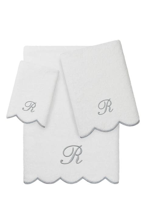 Scallop Personalized Monogram 3-Piece Towel Set