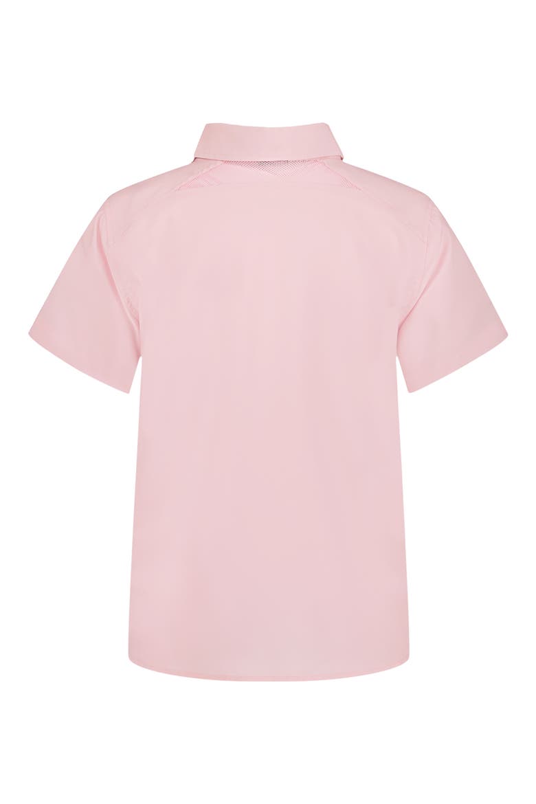 Kids' UA Drift Tide Short Sleeve Performance Button-Up Shirt, Alternate, color, PRIME PINK