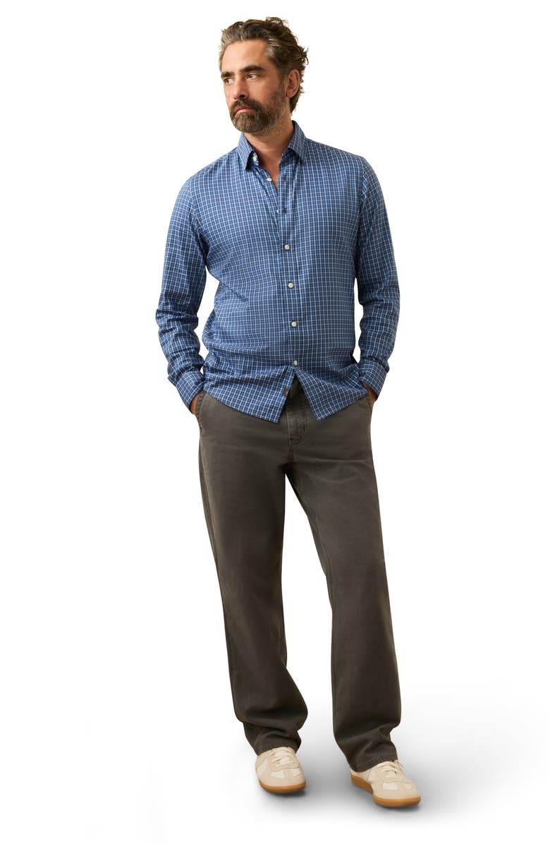Faherty The Movement Button-Up Shirt, Alternate, color, Navy Feather Gingham