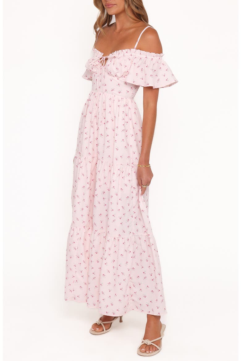 Lachay Ditsy Floral Cold Shoulder Maxi Dress, Alternate, color, PINK FLORAL