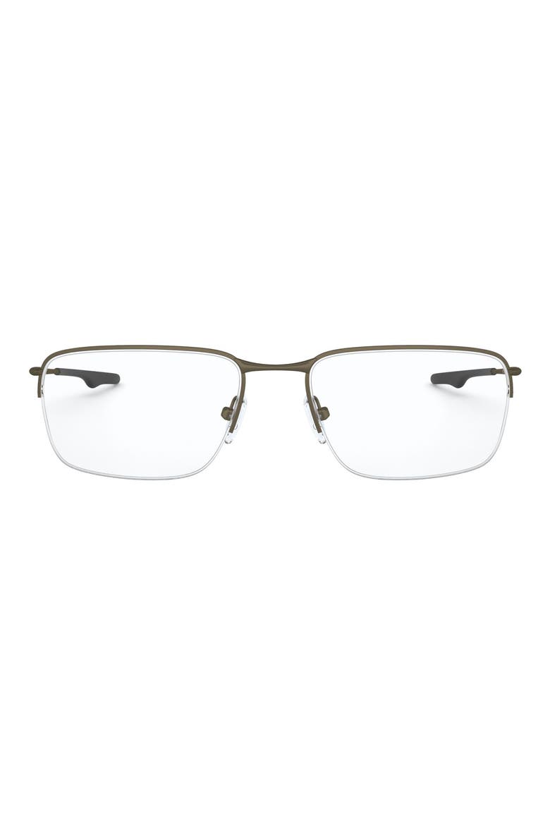 Wingman 56mm Semi Rimless Rectangular Optical Glasses, Main, color, PEWTER