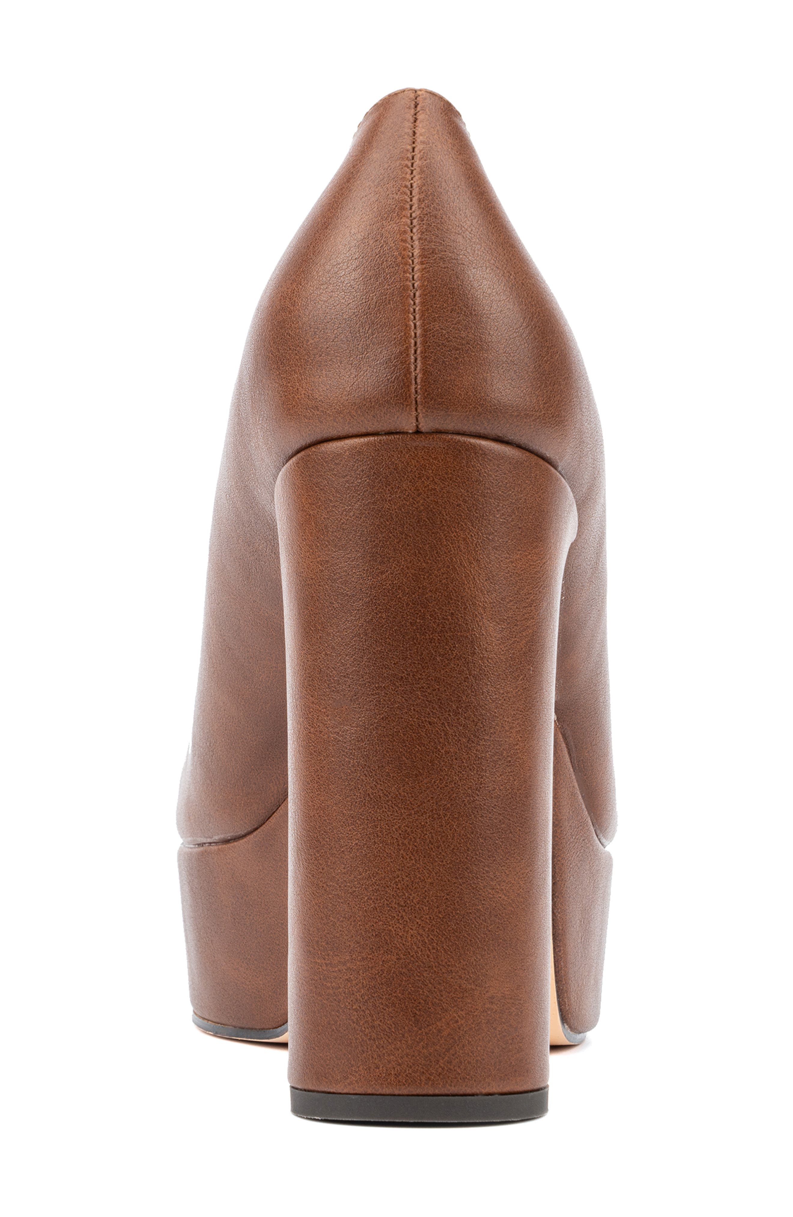 NEW YORK AND COMPANY Ryla Block Heel Platform Pump, Alternate, color, Cognac