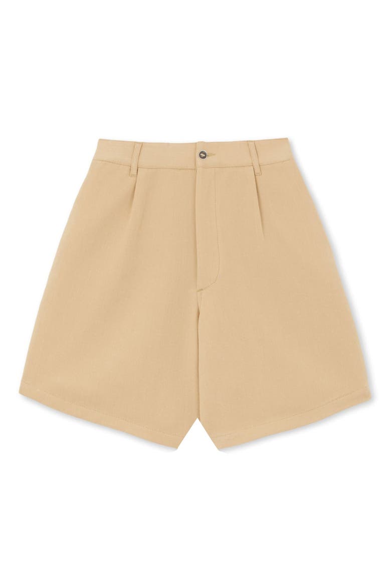 Jillian Cotton Bermuda with Pleats, Main, color, CAMEL