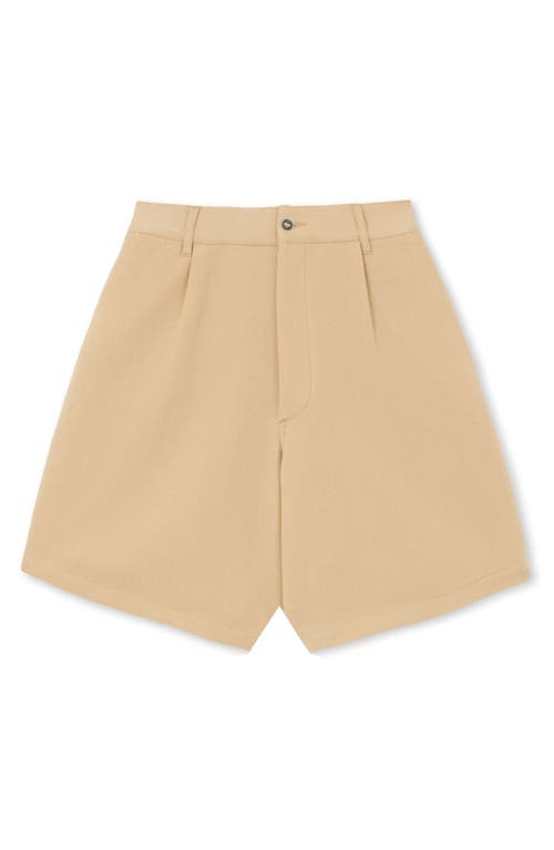 Fortela Jillian Cotton Bermuda With Pleats In Brown