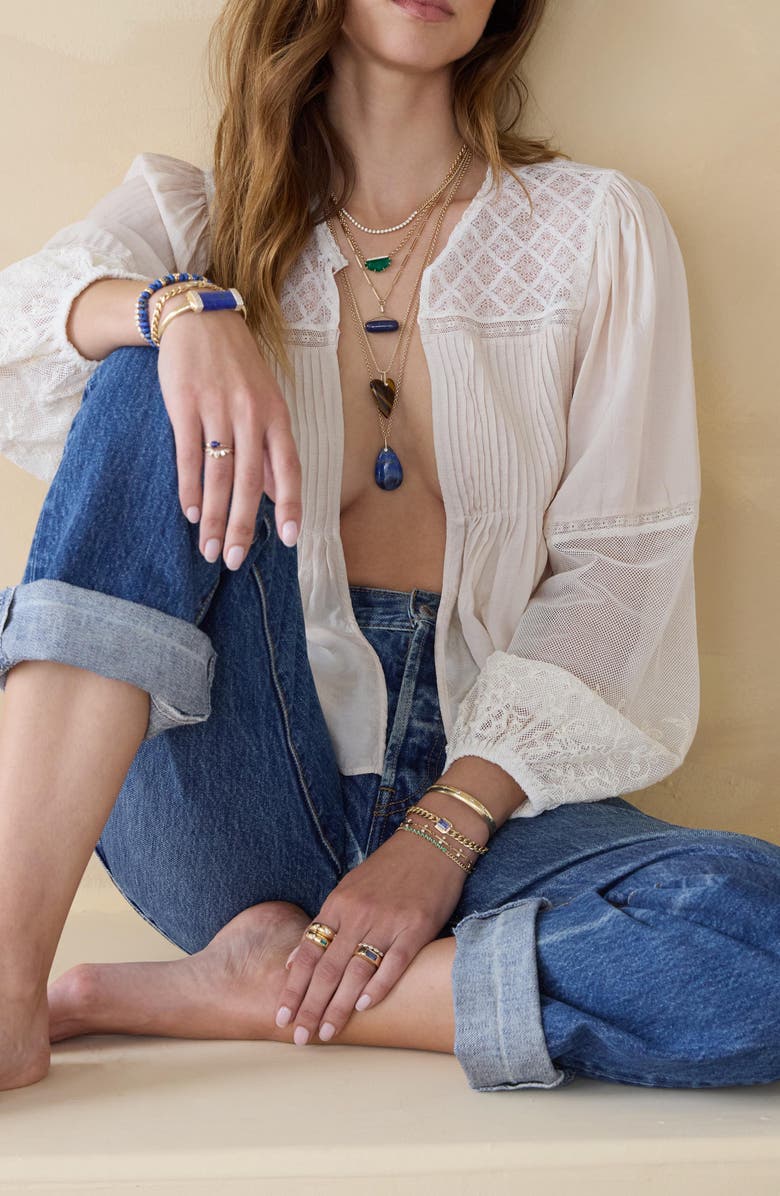 Zoë Chicco Tiger's Eye Heart Diamond Charm, Alternate, color, 14K Yellow Gold/ Brown