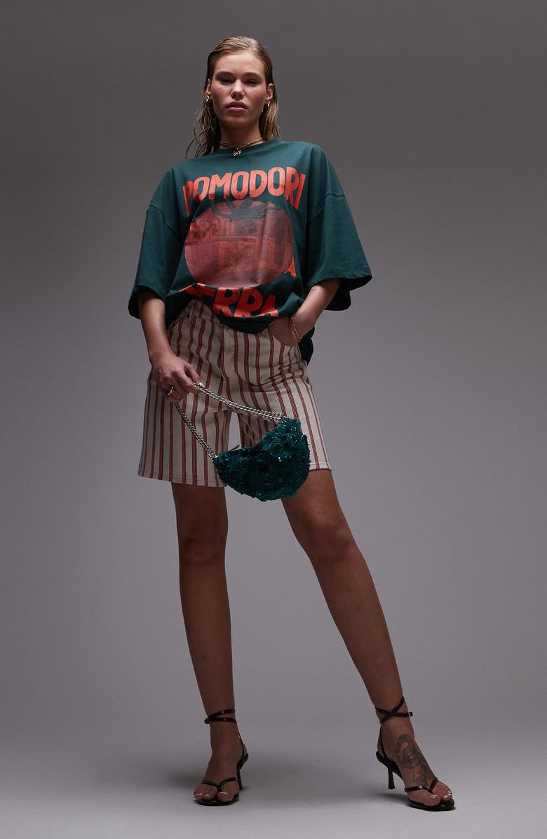 Topshop Pomodori Oversize Cotton T-Shirt, Alternate, color,