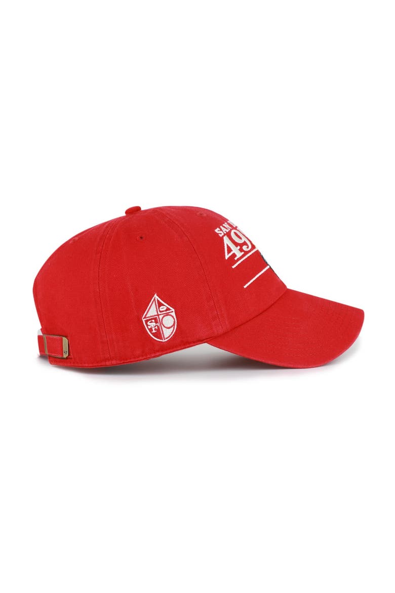 Men's '47 Scarlet San Francisco 49ers Throwback Graphic Clean Up Adjustable Hat, Alternate, color, Scarlet