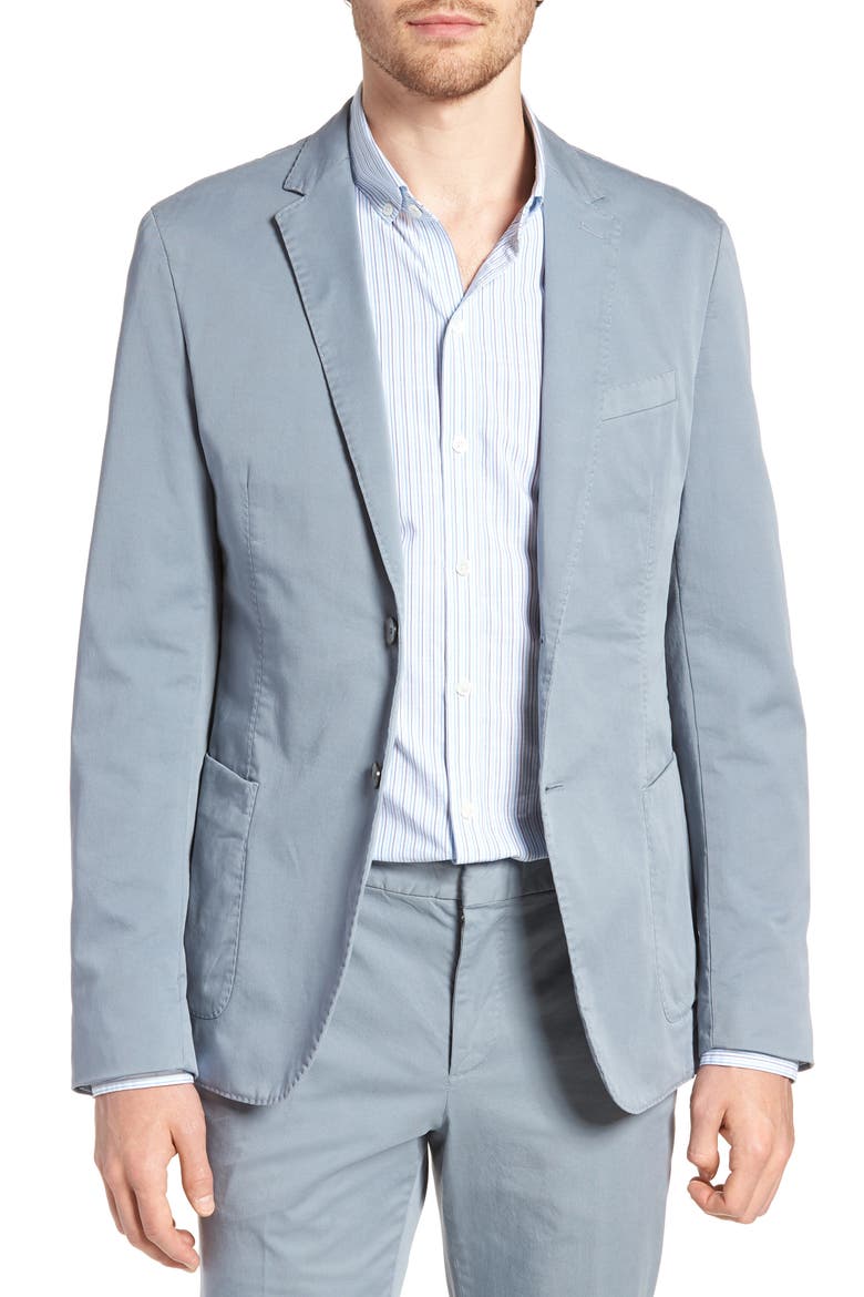 Hanry-D Trim Fit Stretch Cotton Blazer, Main, color, BLUE