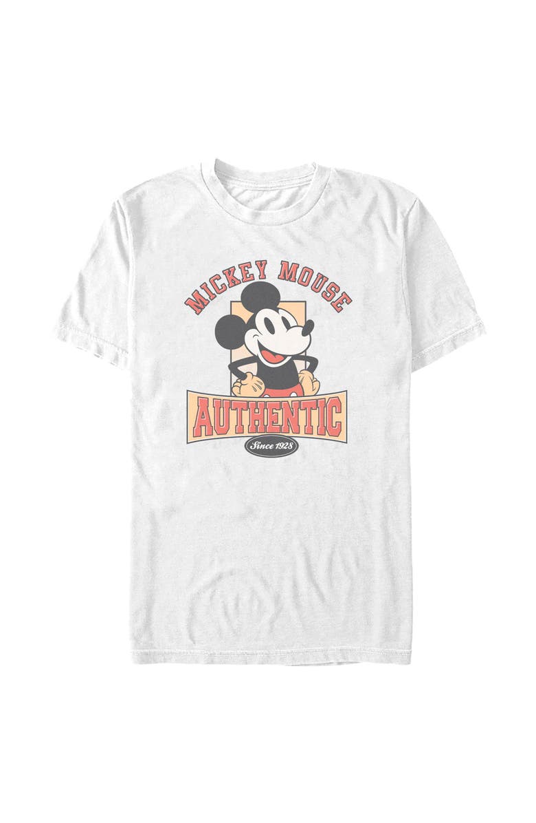 Mickey & Friends Men's Mickey & Friends Authentic Since 1928  Graphic T-Shirt, Alternate, color, White