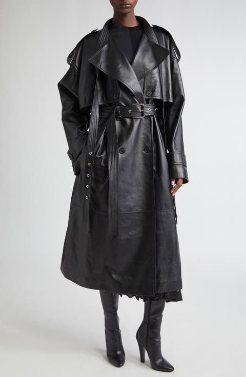 ジャケット・アウター YOKE Leather Double Breasted Coat M ジャケット・アウター YOKE Leather Double Breasted Coat M