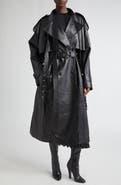Michael Kors Collection Belt Neck Plongé Leather Trench Coat