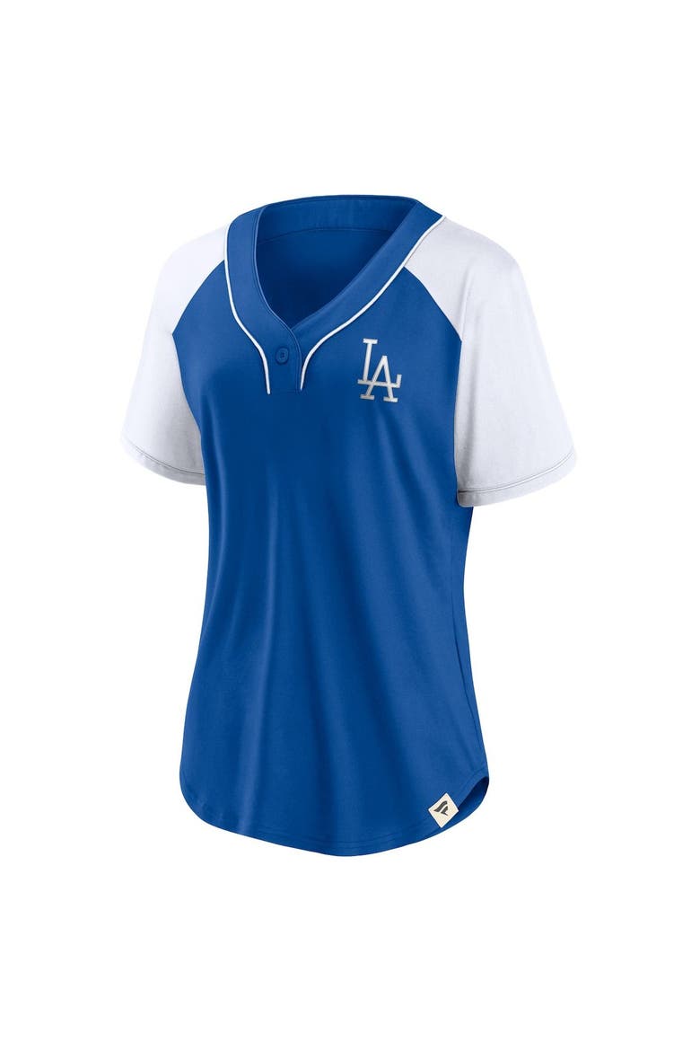 Women's Fanatics Branded Royal Los Angeles Dodgers Bunt Raglan V-Neck T-Shirt, Alternate, color, Royal