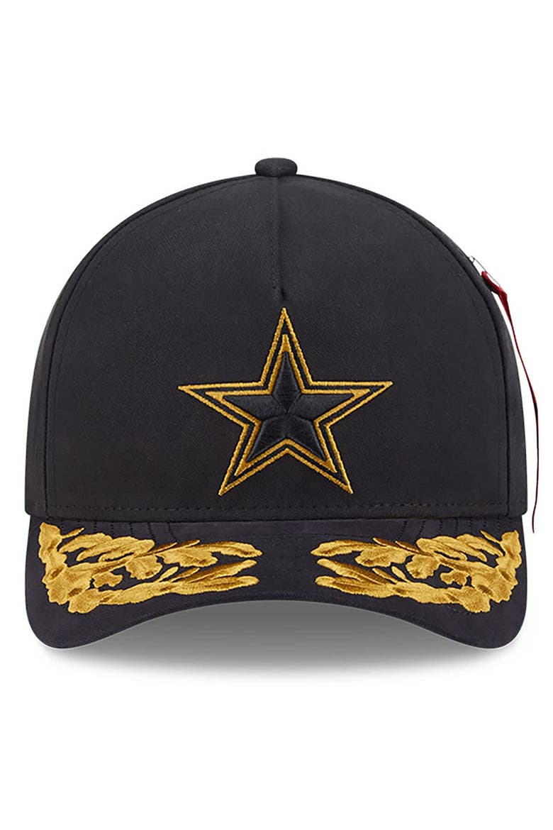 Men's New Era x Alpha Industries  Black Dallas Cowboys A-Frame 9FORTY Adjustable Hat, Alternate, color, Black