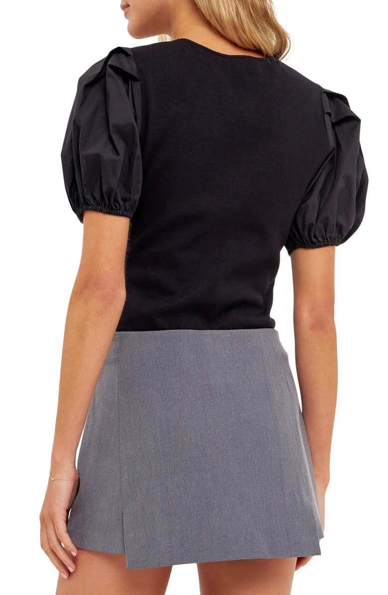 English Factory Puff Sleeve Henley, Alternate, color,