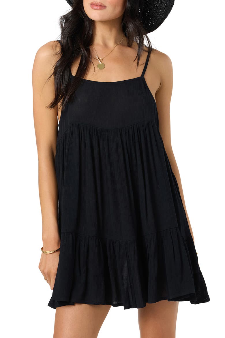 Saltwater Rilee Cover-Up Minidress, Main, color, BLACK